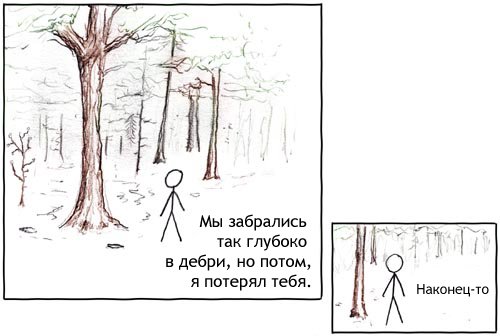 Среди деревьев